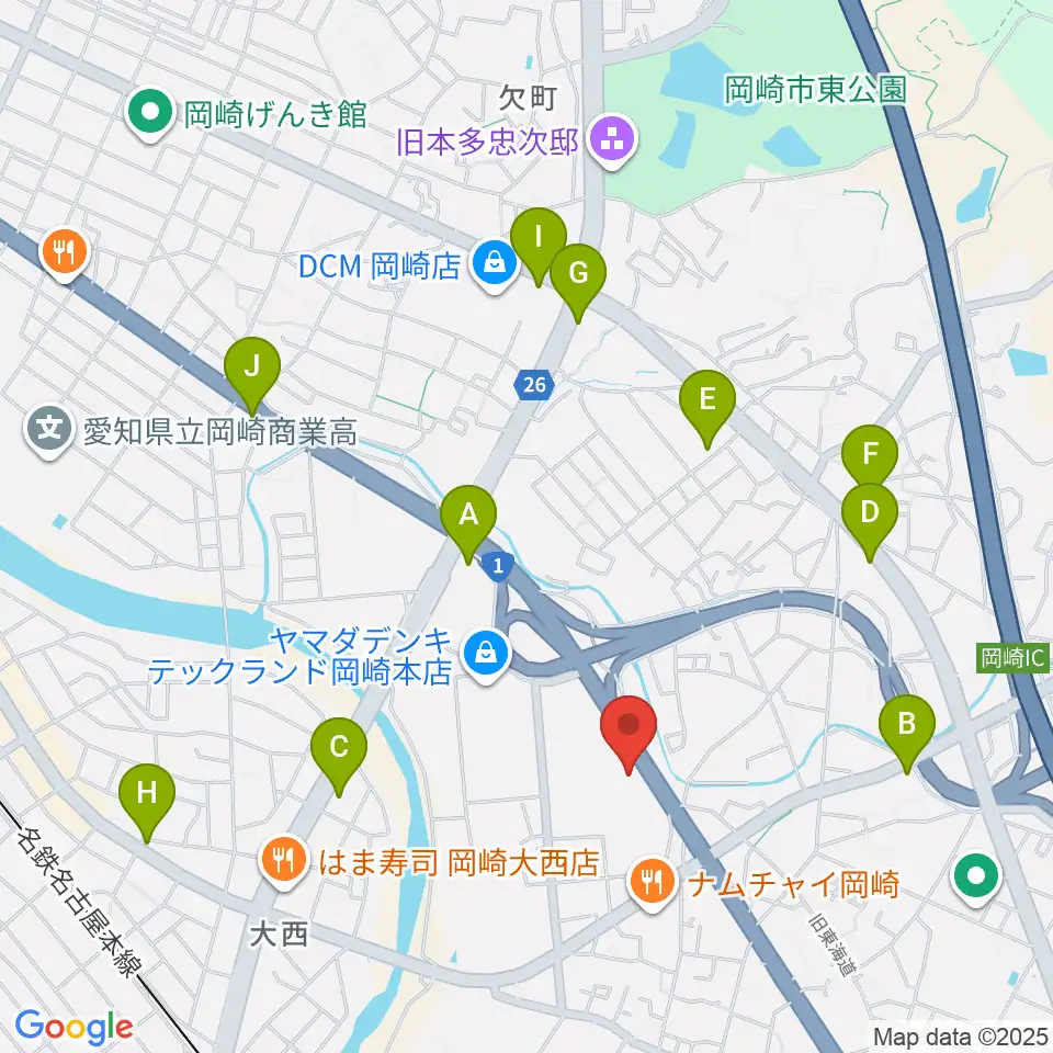 グランドギャラリー本社周辺のカフェ一覧地図