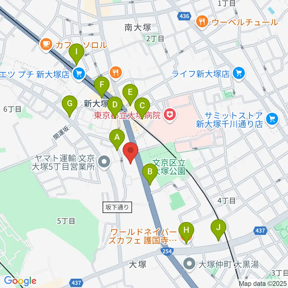 ギター工房 弦周辺のカフェ一覧地図
