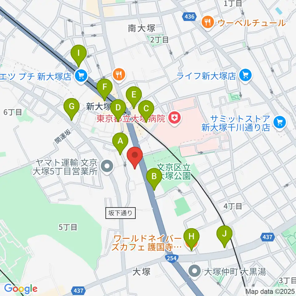 ギター工房 弦周辺のカフェ一覧地図