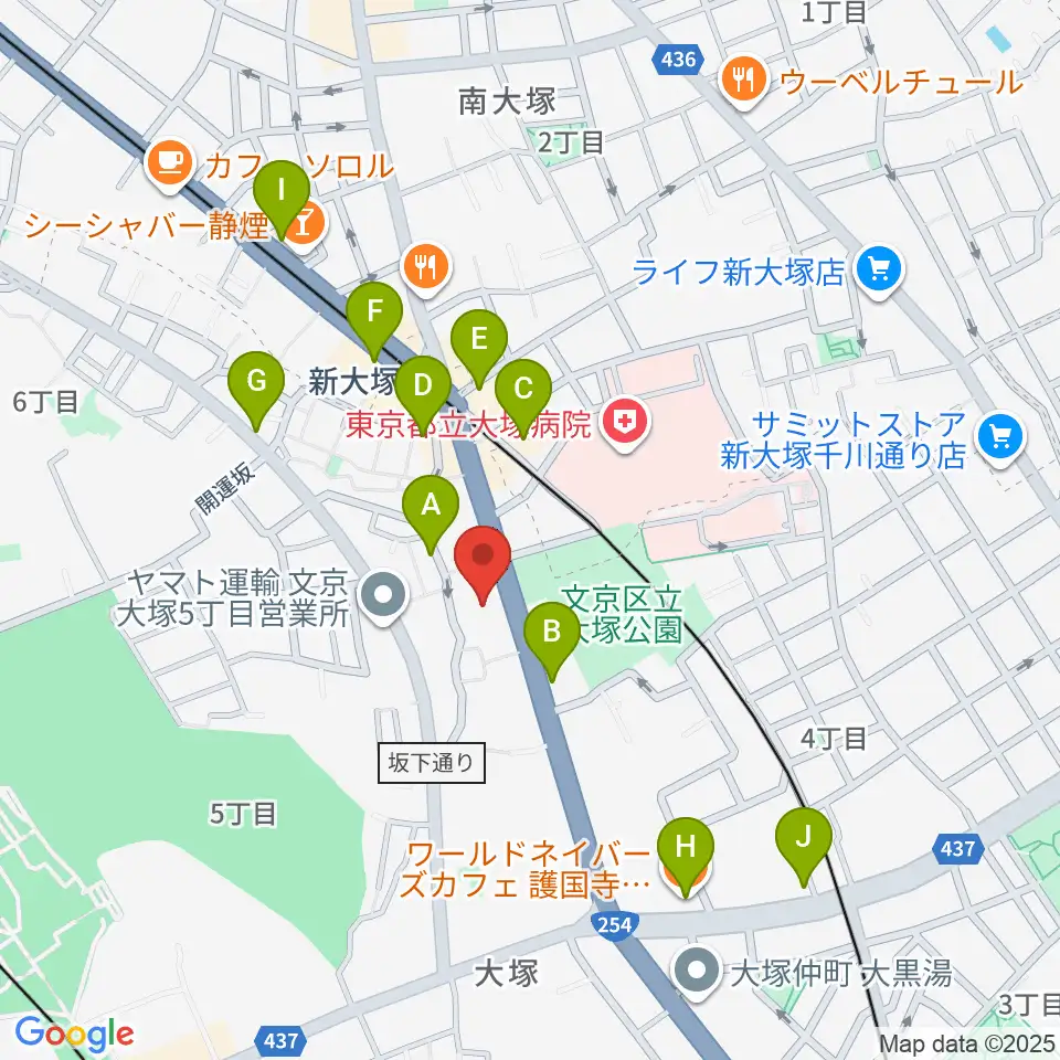 ギター工房 弦周辺のカフェ一覧地図