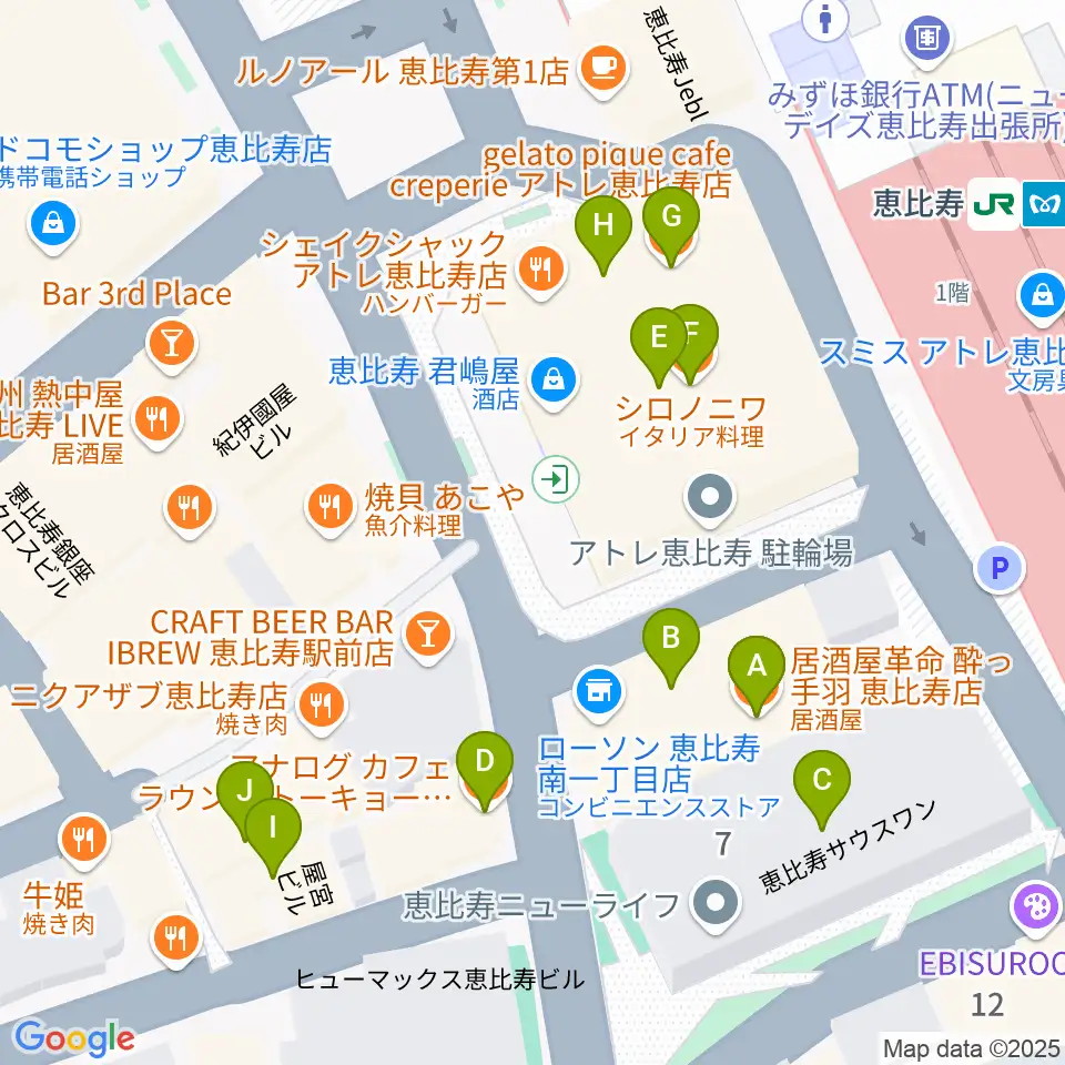 ゴーシュ弦楽器周辺のカフェ一覧地図