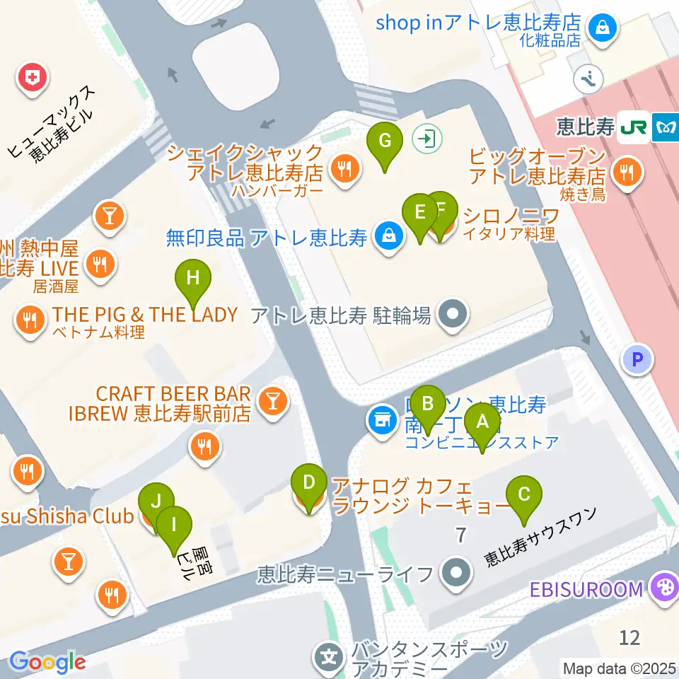 ゴーシュ弦楽器周辺のカフェ一覧地図