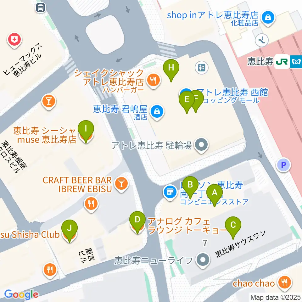 ゴーシュ弦楽器周辺のカフェ一覧地図