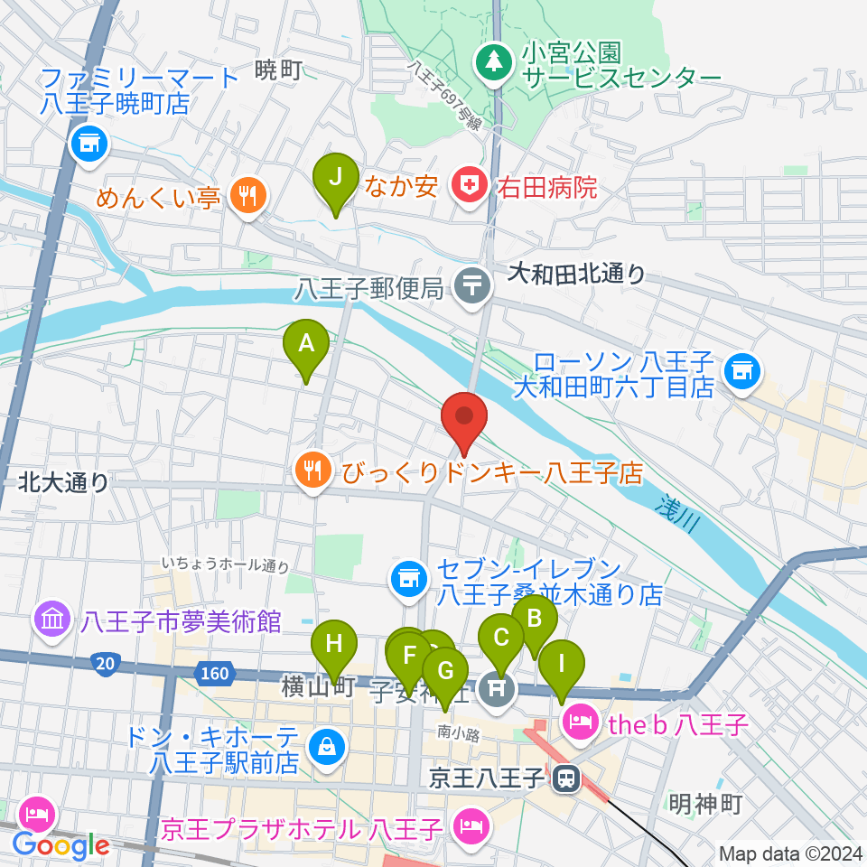 ベヒシュタイン・ジャパン八王子・技術営業センター周辺のカフェ一覧地図