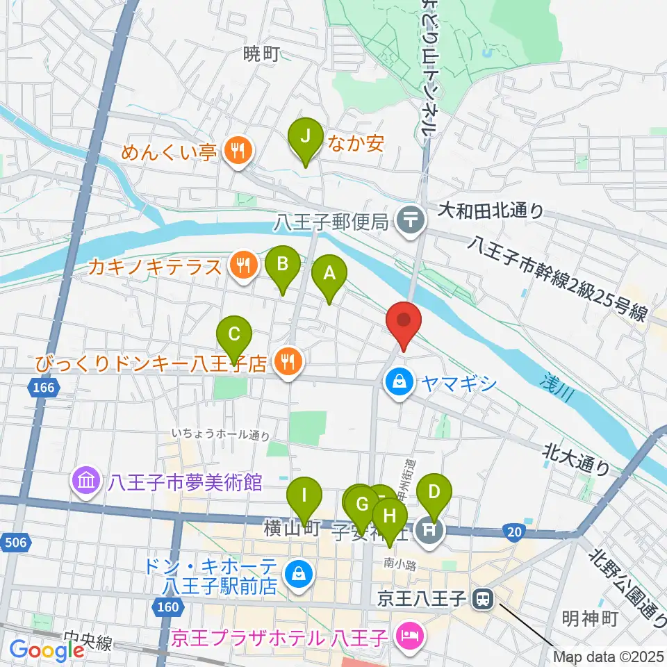 ベヒシュタイン・ジャパン本社ショールーム周辺のカフェ一覧地図