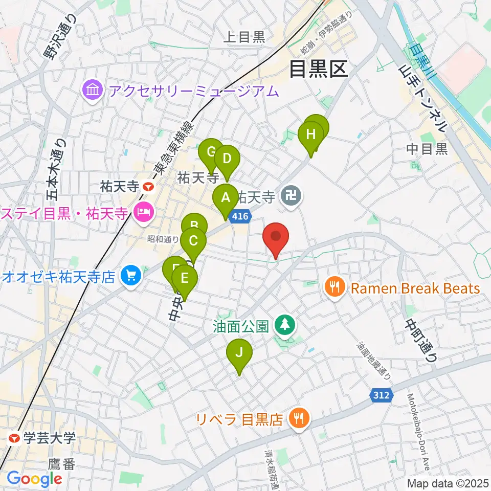 エビスギャング周辺のカフェ一覧地図