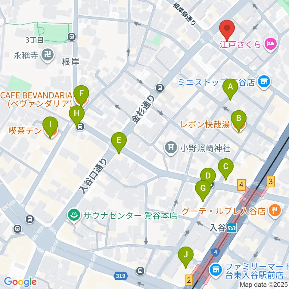 ギターショップ アウラ周辺のカフェ一覧地図