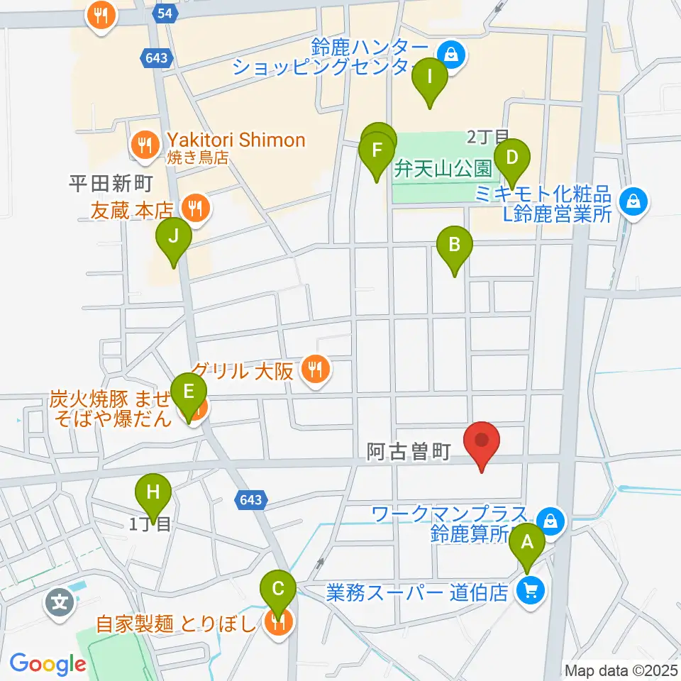 朝日楽器周辺のカフェ一覧地図