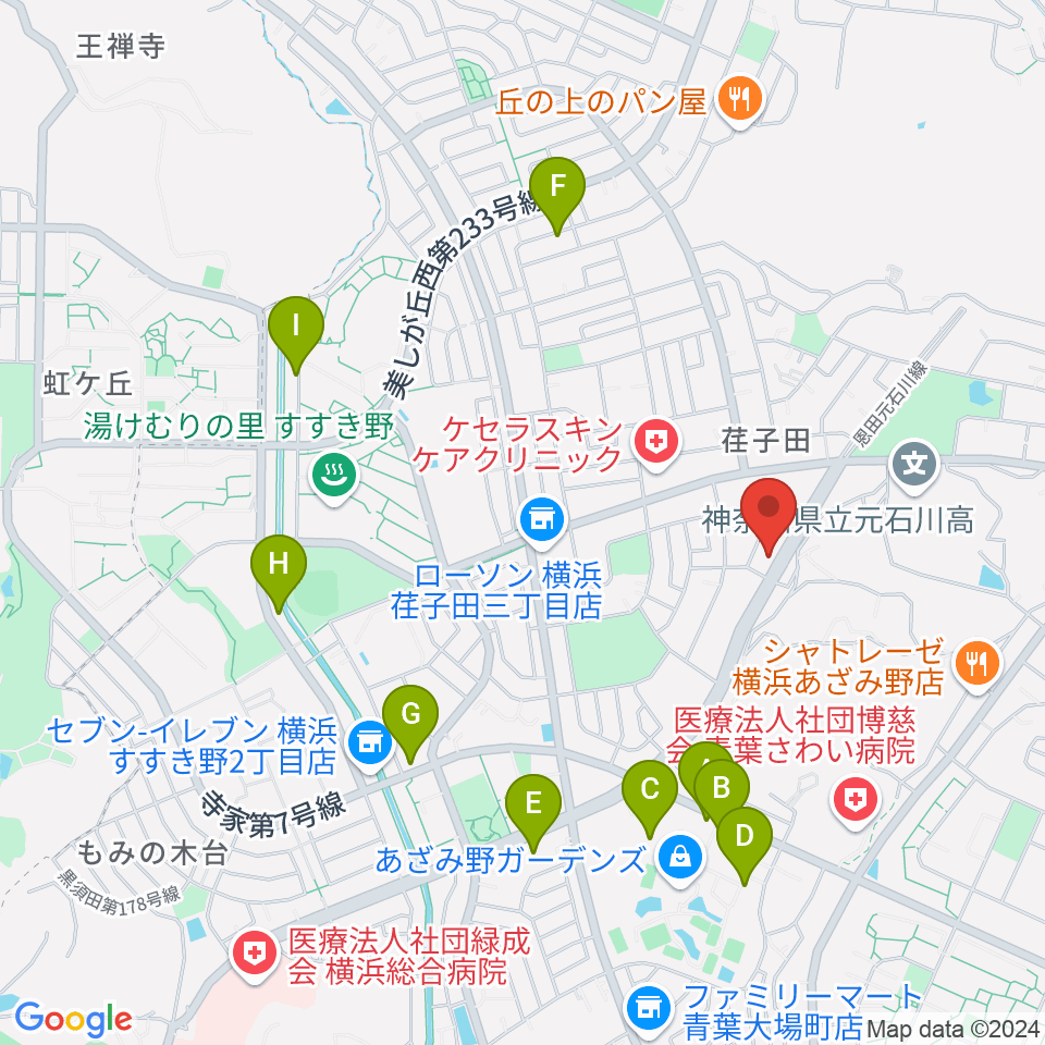 伊藤ピアノ工房周辺のカフェ一覧地図