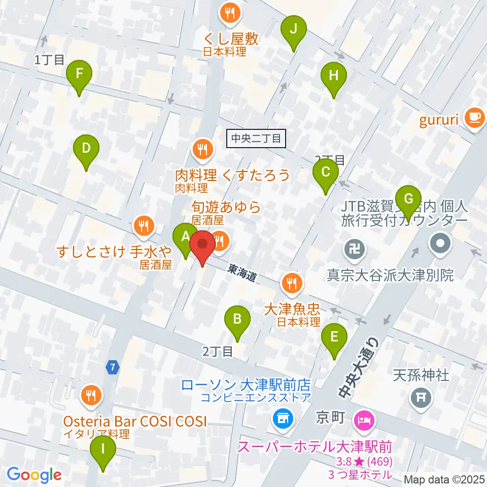 初音屋楽器周辺のカフェ一覧地図