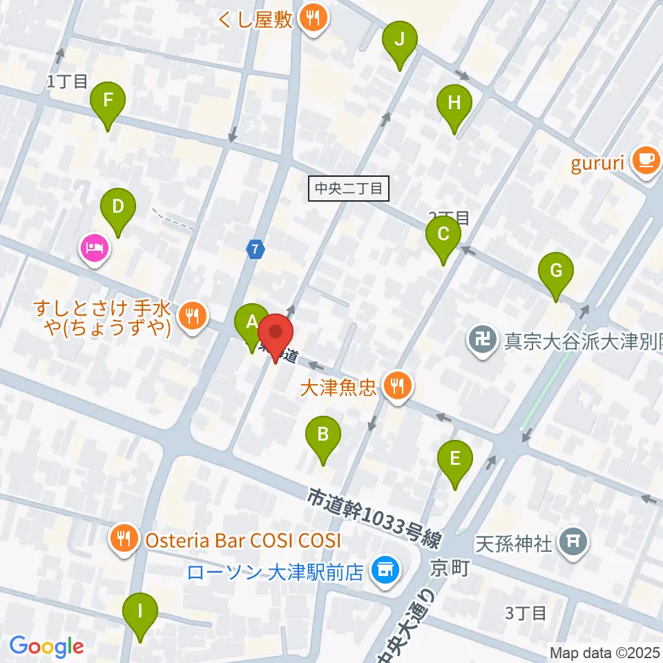 初音屋楽器周辺のカフェ一覧地図