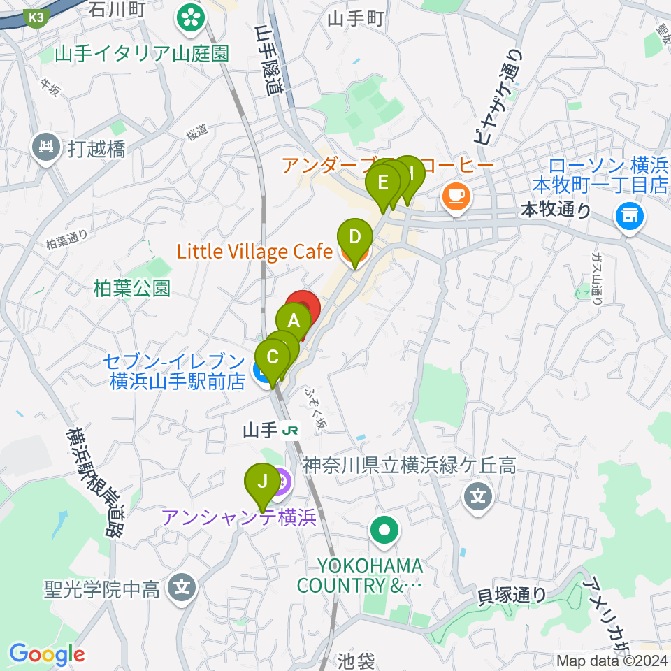 ELMORE（エルモア）周辺のカフェ一覧地図