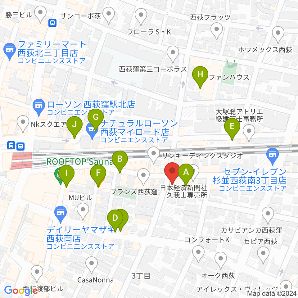 ギターショップG&M周辺のカフェ一覧地図