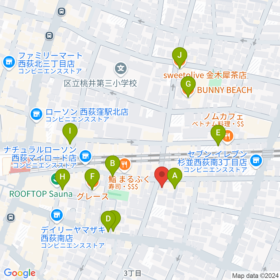 ギターショップG&M周辺のカフェ一覧地図