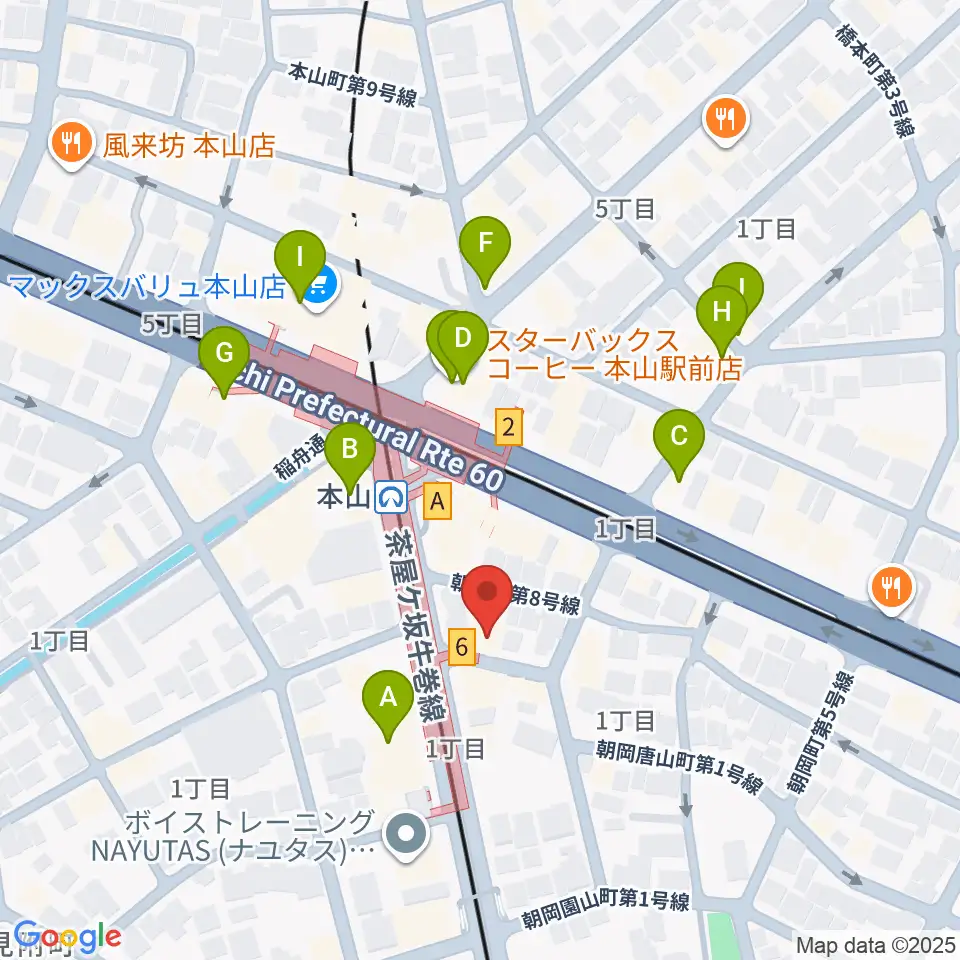 弦楽器グレイス周辺のカフェ一覧地図