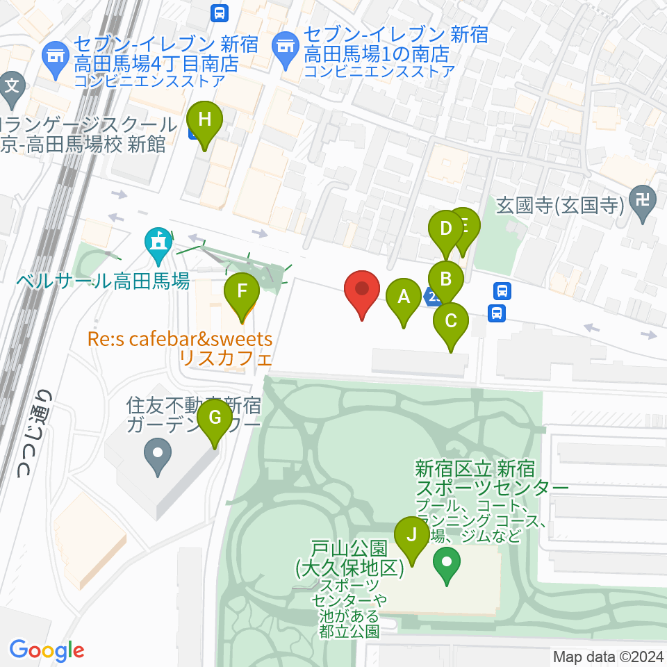 ハセカン ハセガワ管楽器工房周辺のカフェ一覧地図