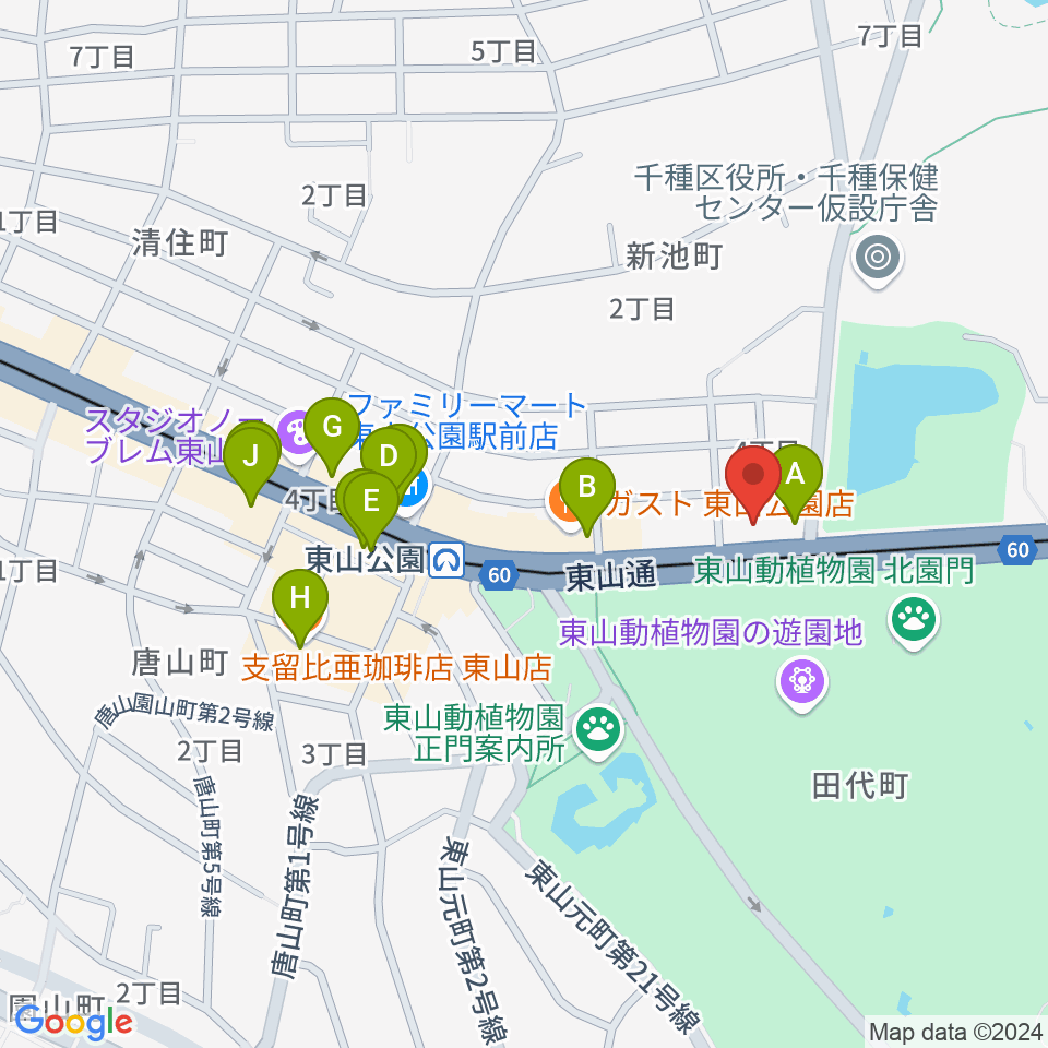 磯貝工房周辺のカフェ一覧地図