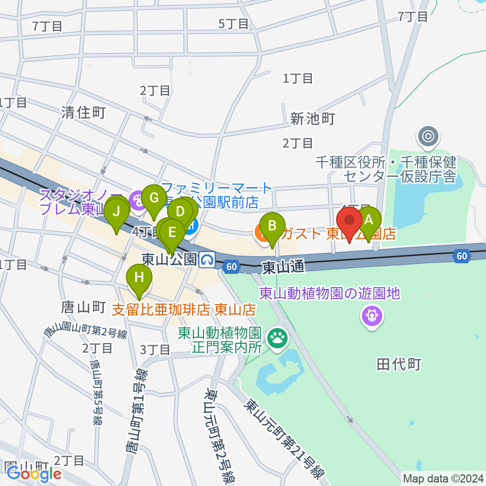 磯貝工房周辺のカフェ一覧地図