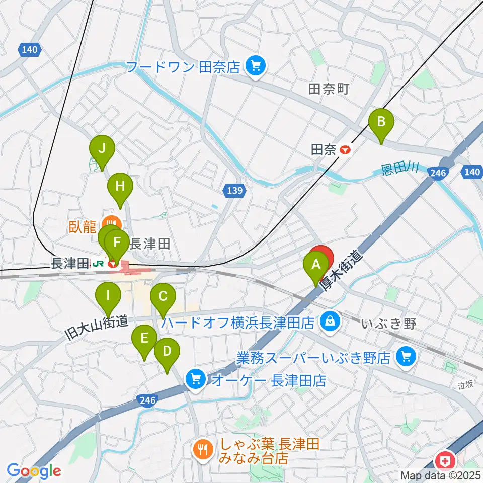 管楽器工房 ブレーザーシュトラッセ周辺のカフェ一覧地図