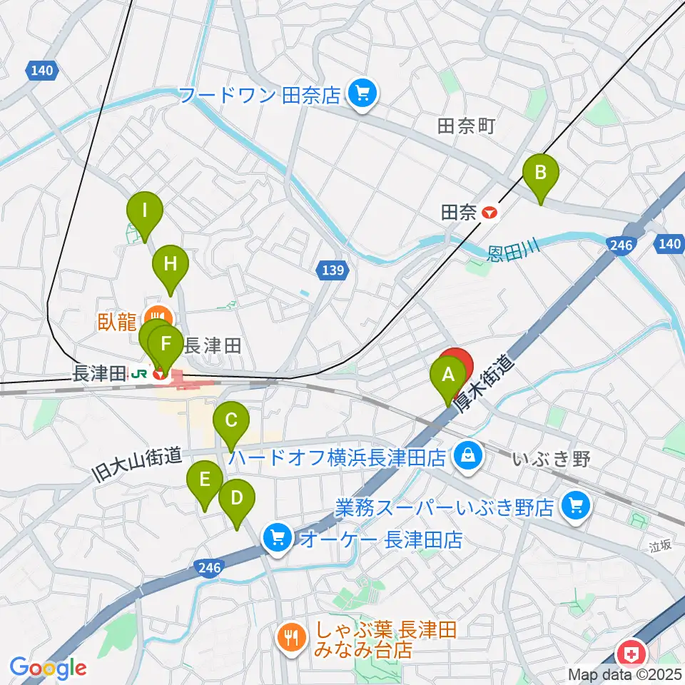 管楽器工房 ブレーザーシュトラッセ周辺のカフェ一覧地図
