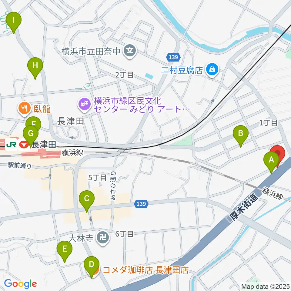 管楽器工房 ブレーザーシュトラッセ周辺のカフェ一覧地図
