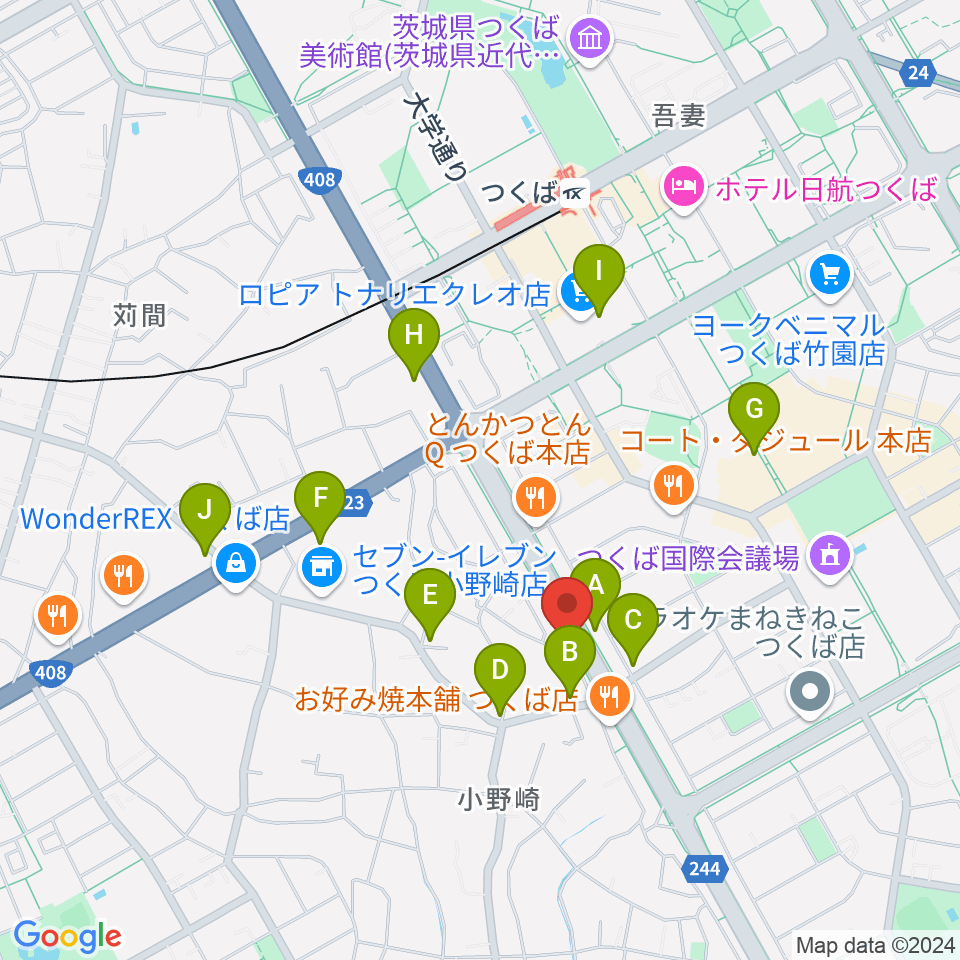 クレフ楽器周辺のカフェ一覧地図