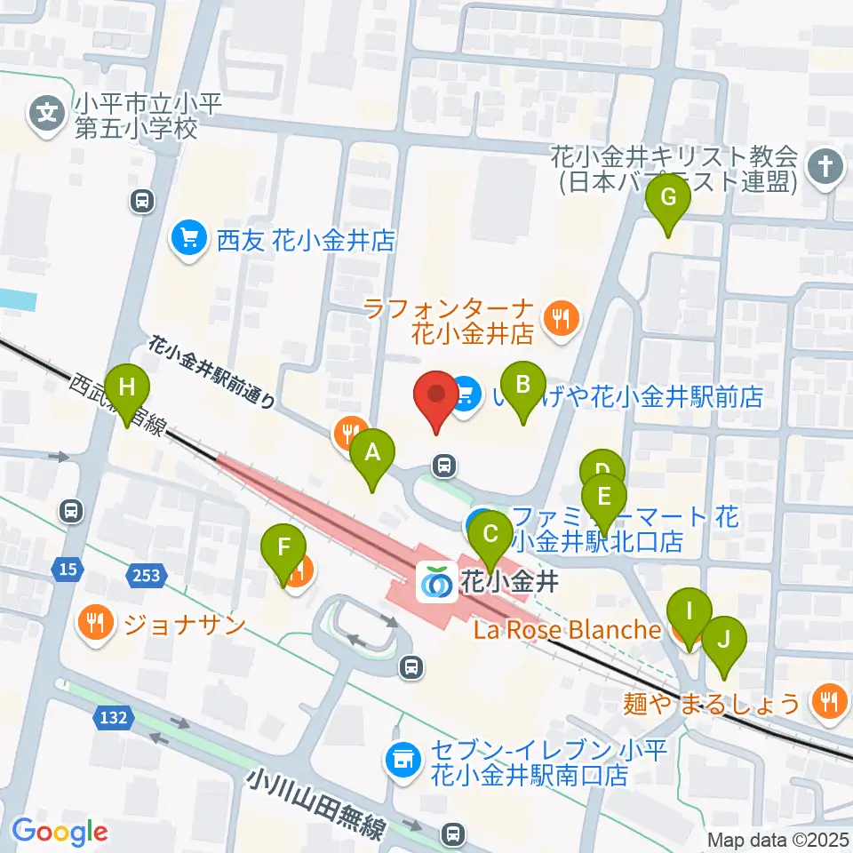 花小金井GUITAR REPAIR周辺のカフェ一覧地図