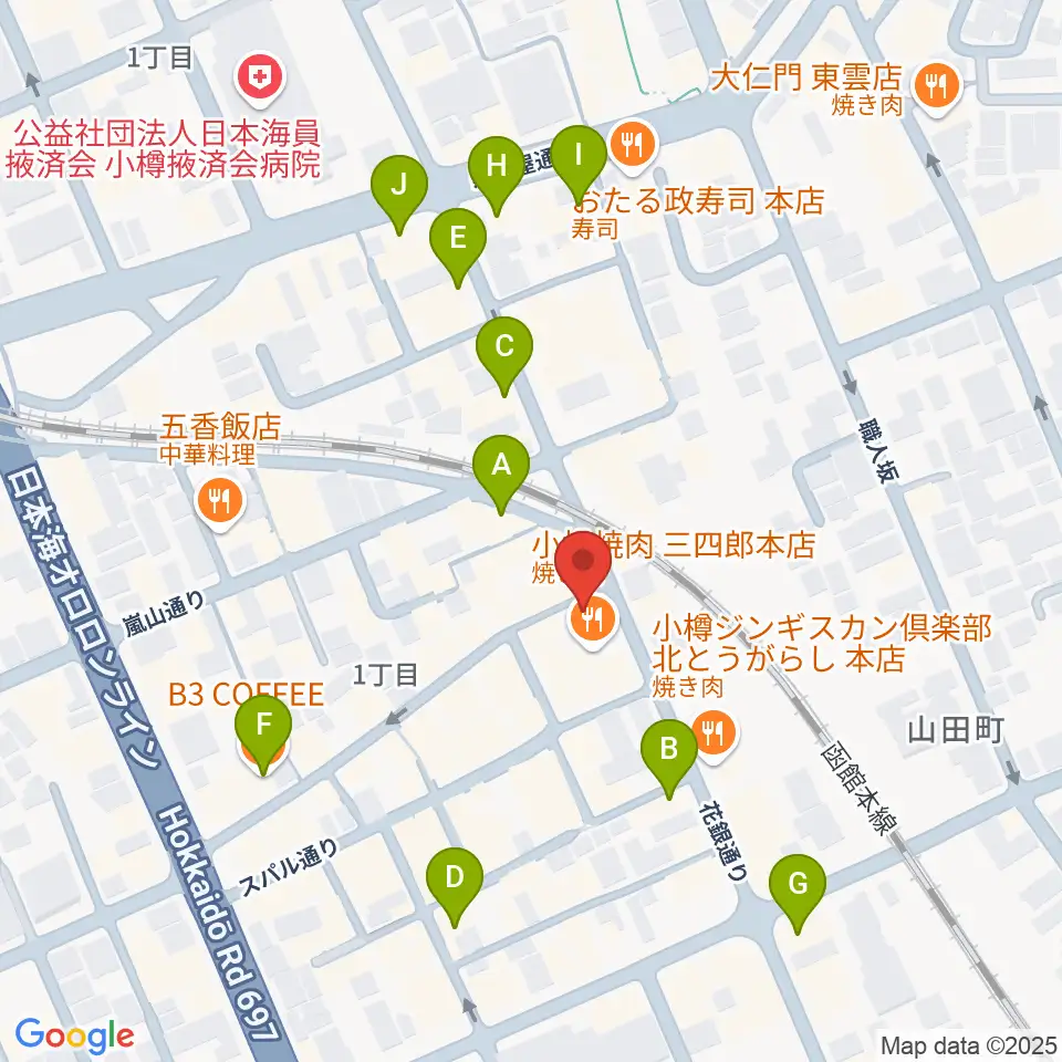 光栄堂楽器店周辺のカフェ一覧地図