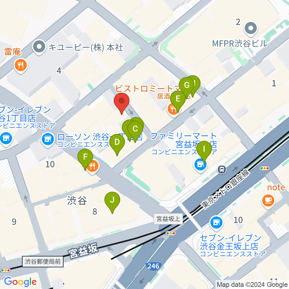 ネロ楽器周辺のカフェ一覧地図