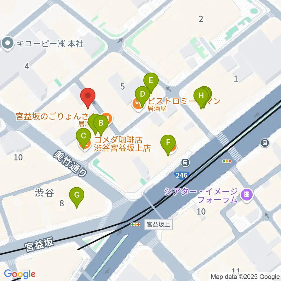 ネロ楽器周辺のカフェ一覧地図