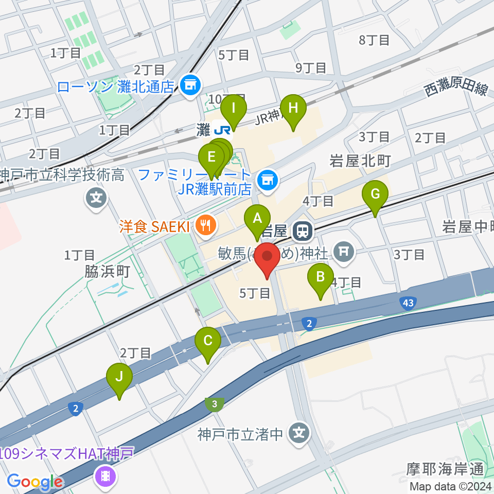 ゼーレ弦楽器工房周辺のカフェ一覧地図