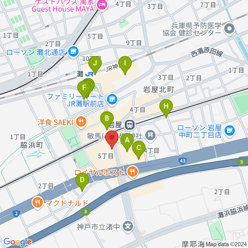 ゼーレ弦楽器工房周辺のカフェ一覧地図