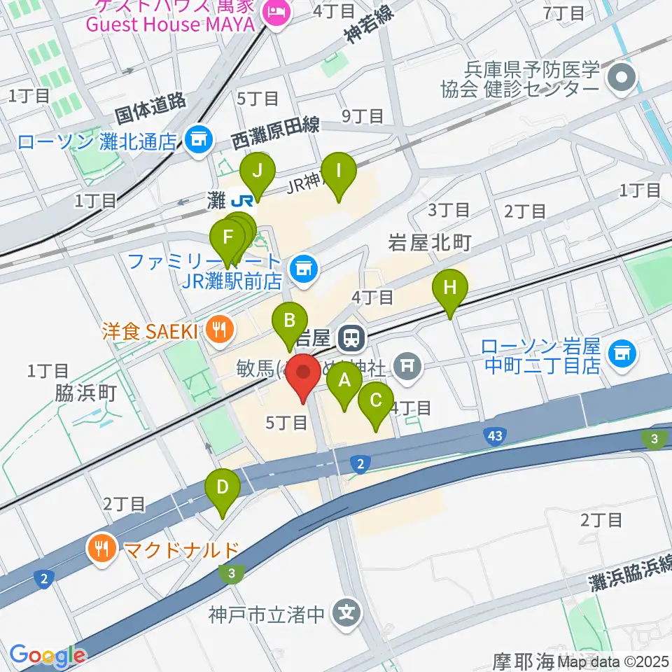 ゼーレ弦楽器工房周辺のカフェ一覧地図