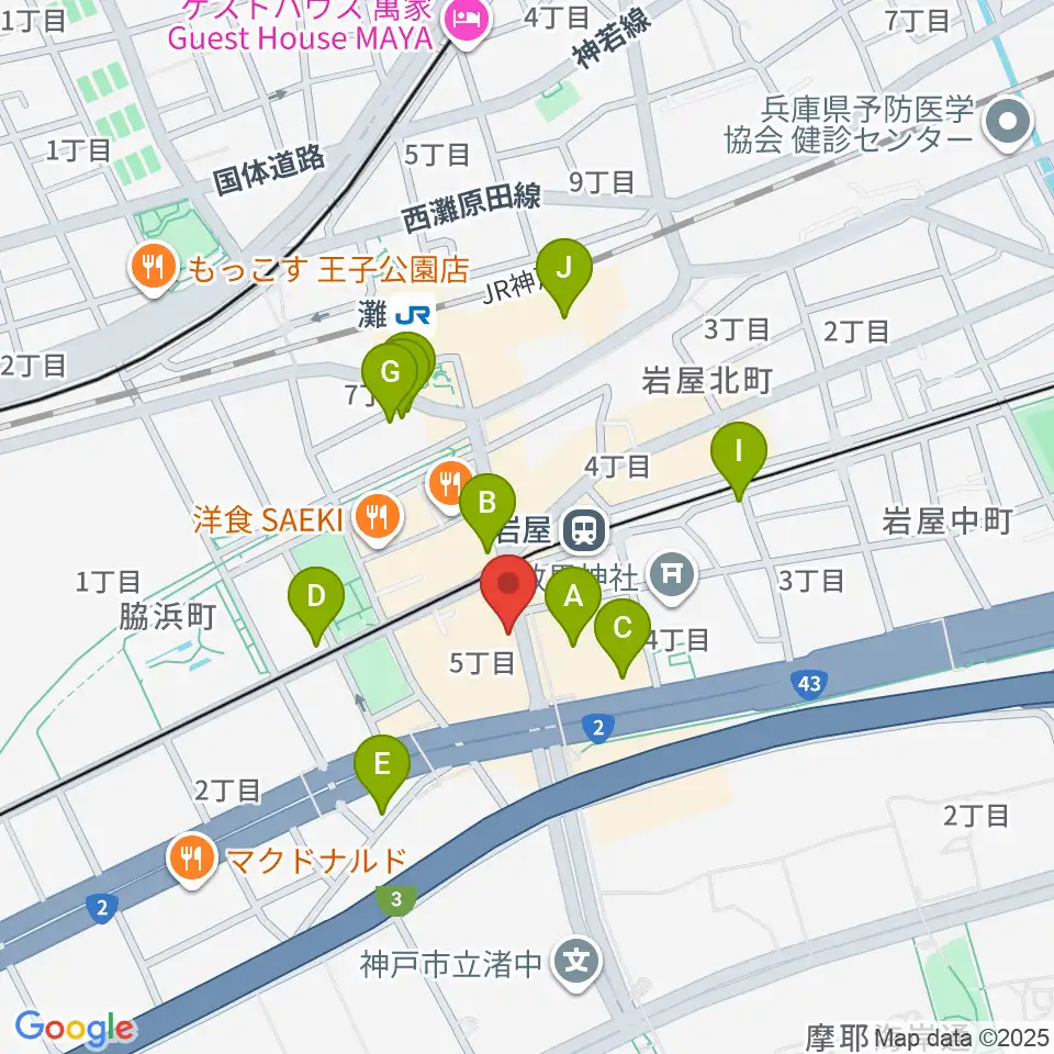 ゼーレ弦楽器工房周辺のカフェ一覧地図