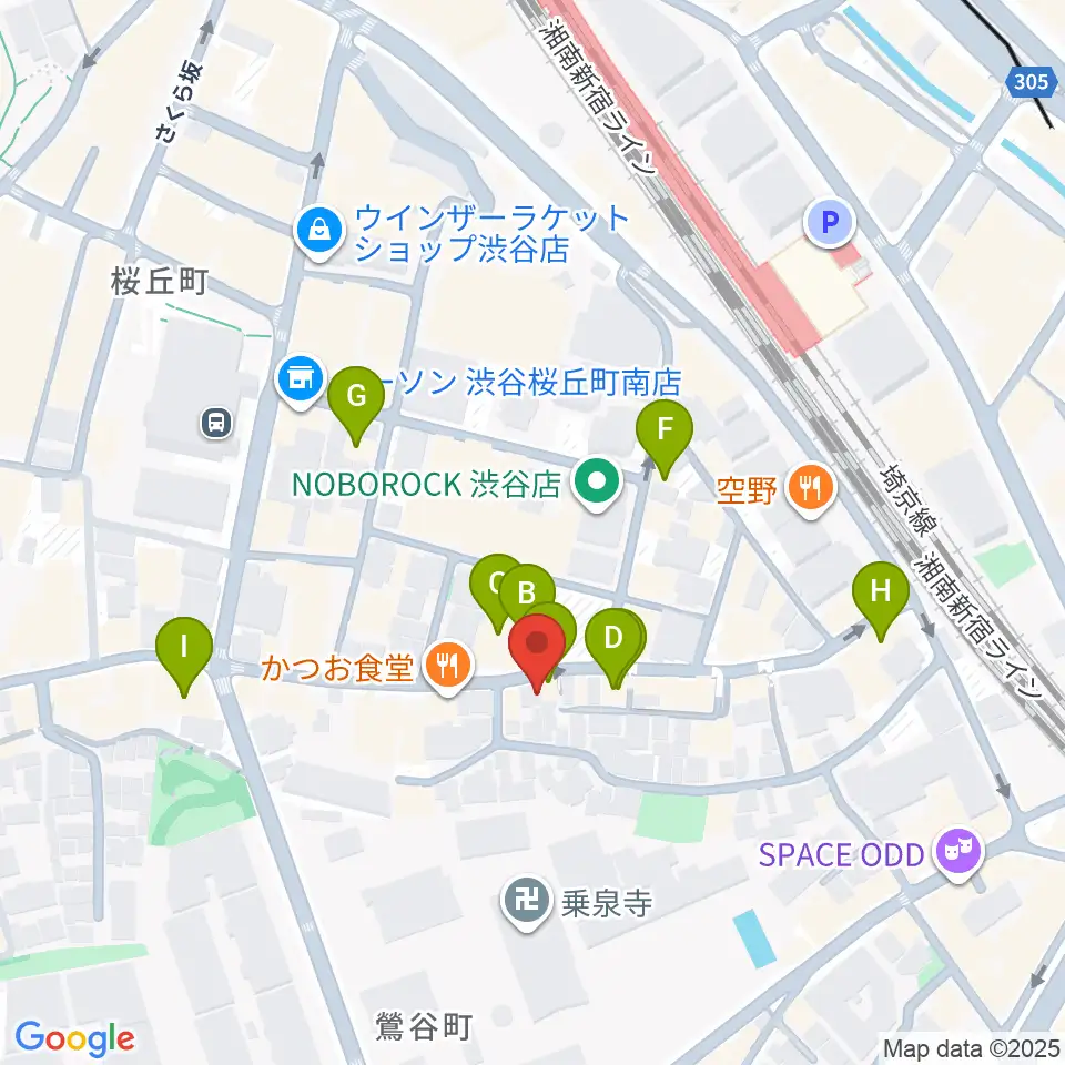 楽器レンタルドットコム周辺のカフェ一覧地図