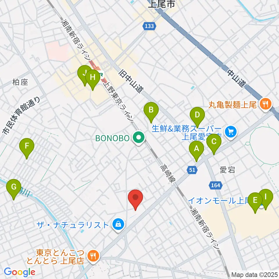 アーモンドグリーン周辺のカフェ一覧地図
