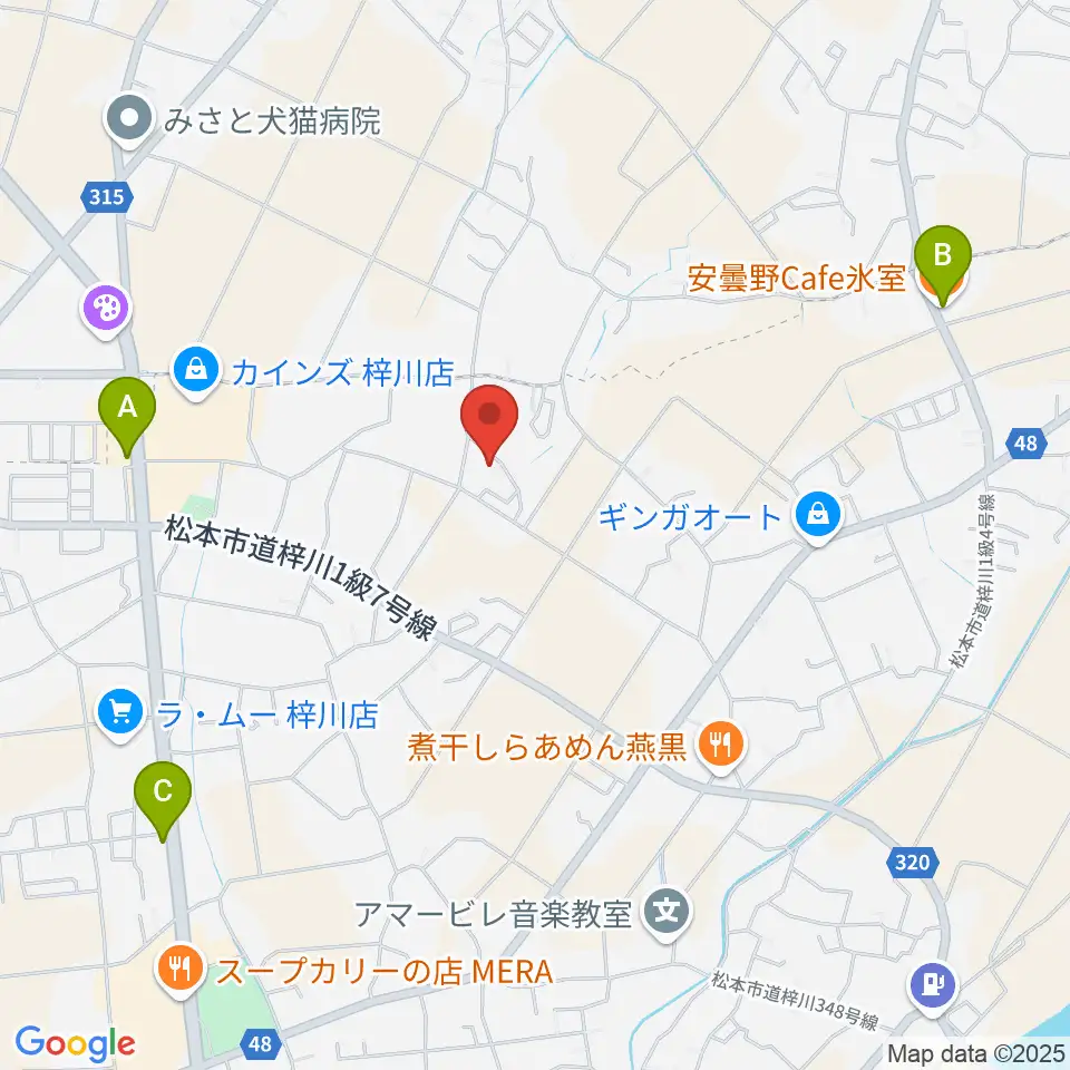 エンジェルスハープ工房 オフィスドルチェ周辺のカフェ一覧地図