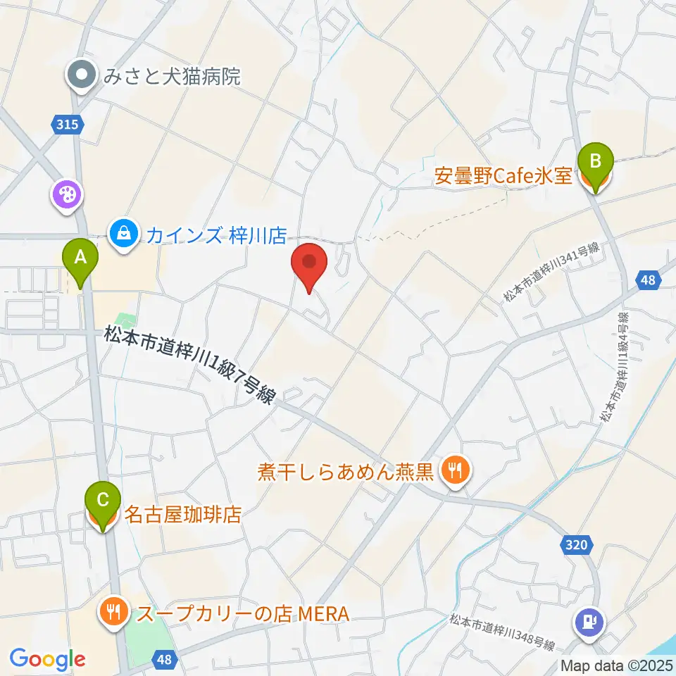 エンジェルスハープ工房 オフィスドルチェ周辺のカフェ一覧地図
