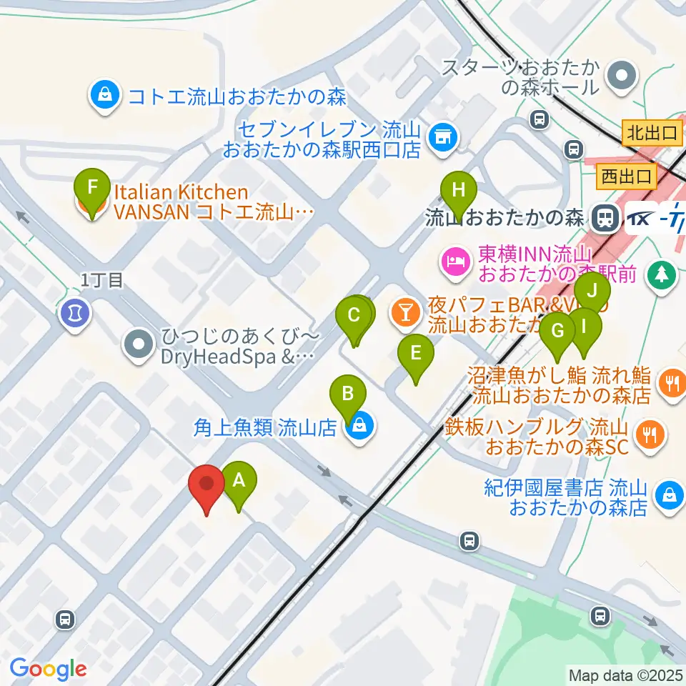 弦楽器専門店アントニオ周辺のカフェ一覧地図