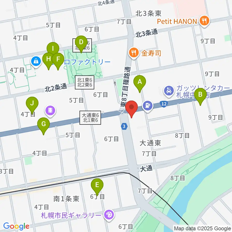 アトリエ・ビー・ウィンド周辺のカフェ一覧地図