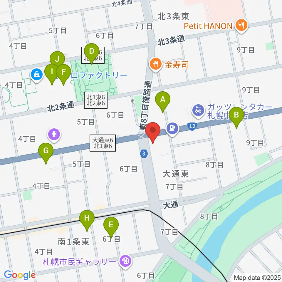 アトリエ・ビー・ウィンド周辺のカフェ一覧地図