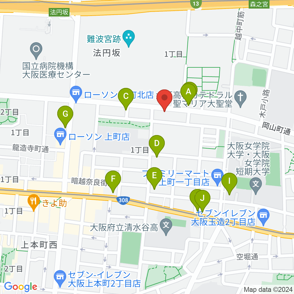 Blue10周辺のカフェ一覧地図