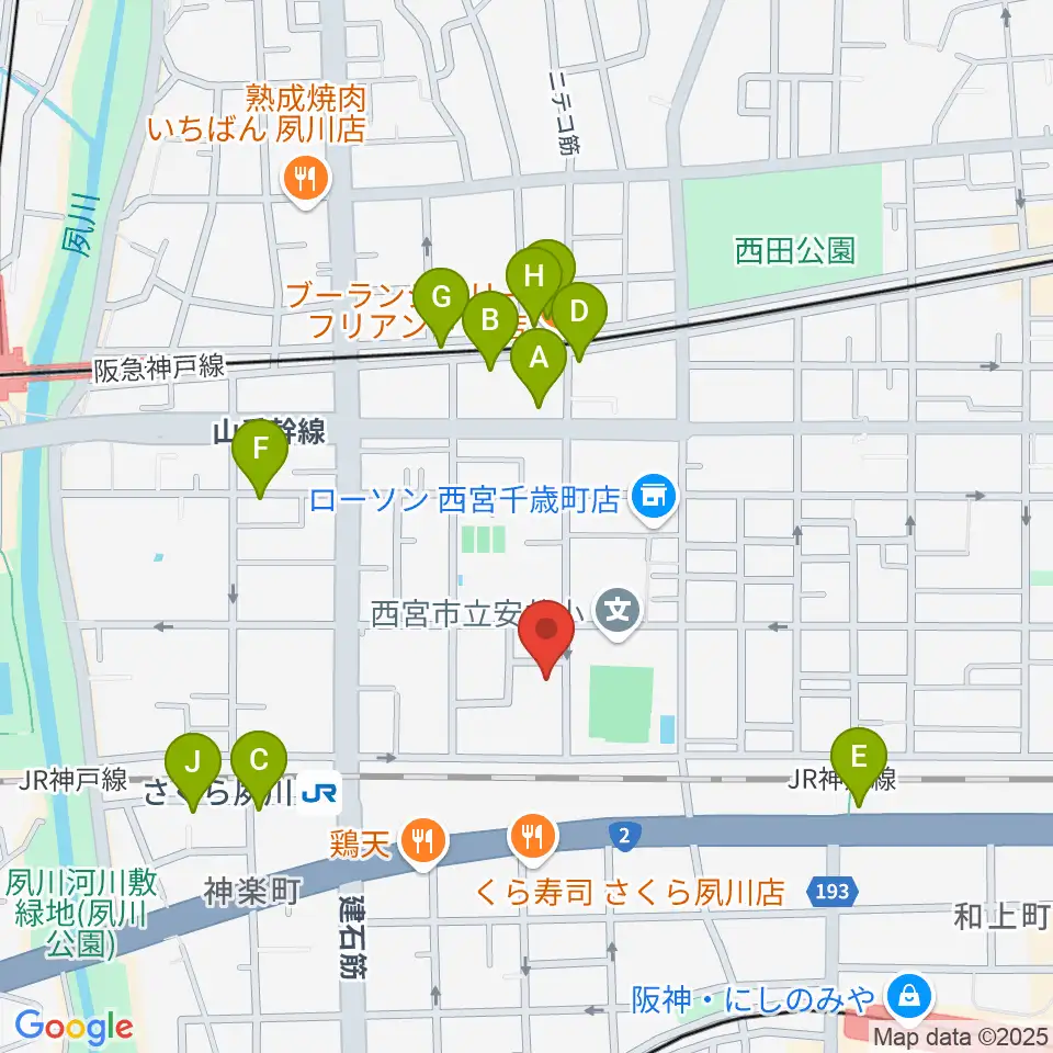 ブレーメン周辺のカフェ一覧地図
