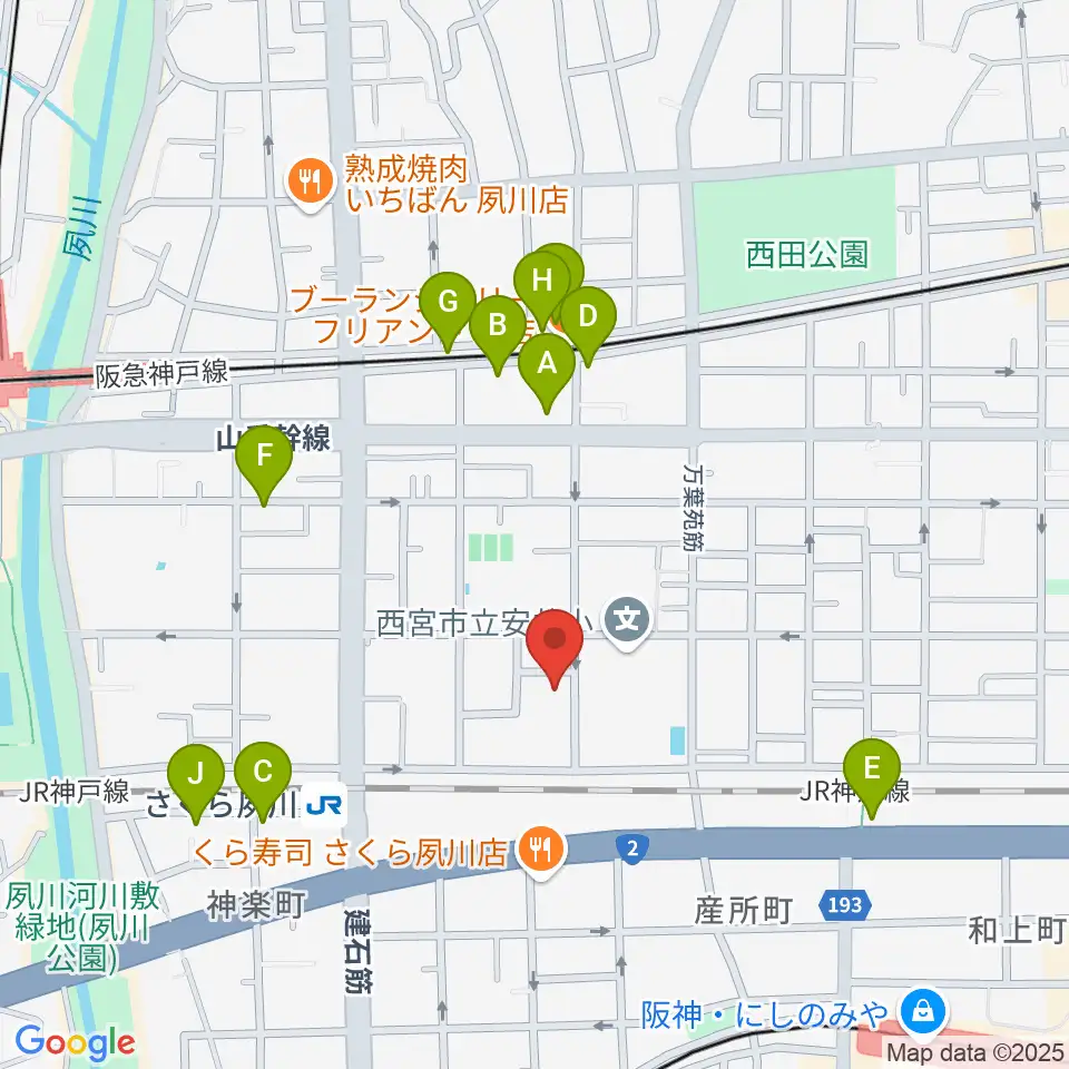 ブレーメン周辺のカフェ一覧地図