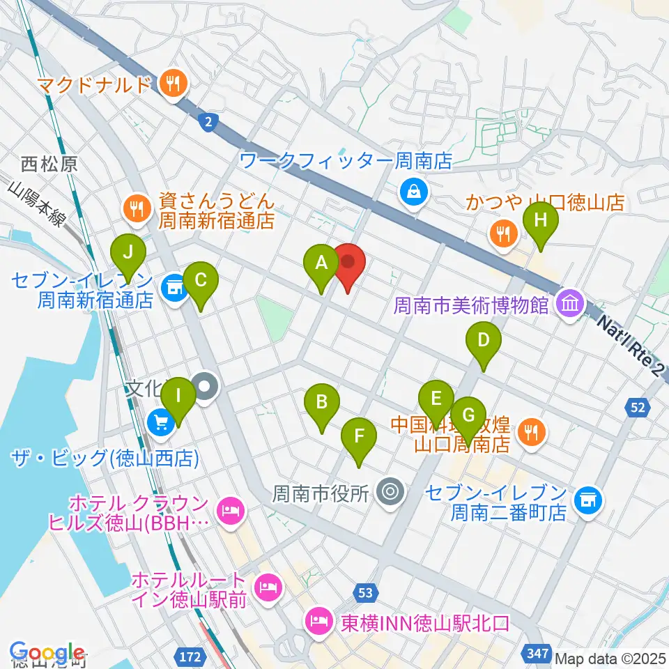 竹勇尺八工房周辺のカフェ一覧地図