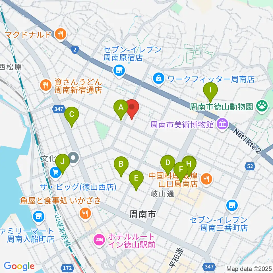 竹勇尺八工房周辺のカフェ一覧地図