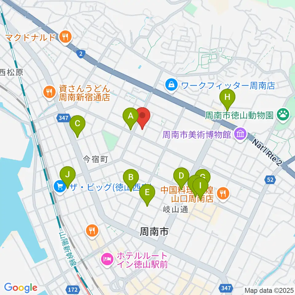 竹勇尺八工房周辺のカフェ一覧地図
