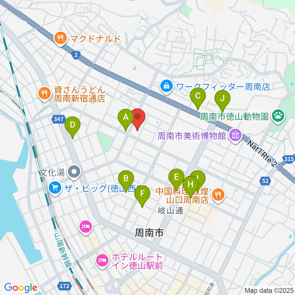 竹勇尺八工房周辺のカフェ一覧地図