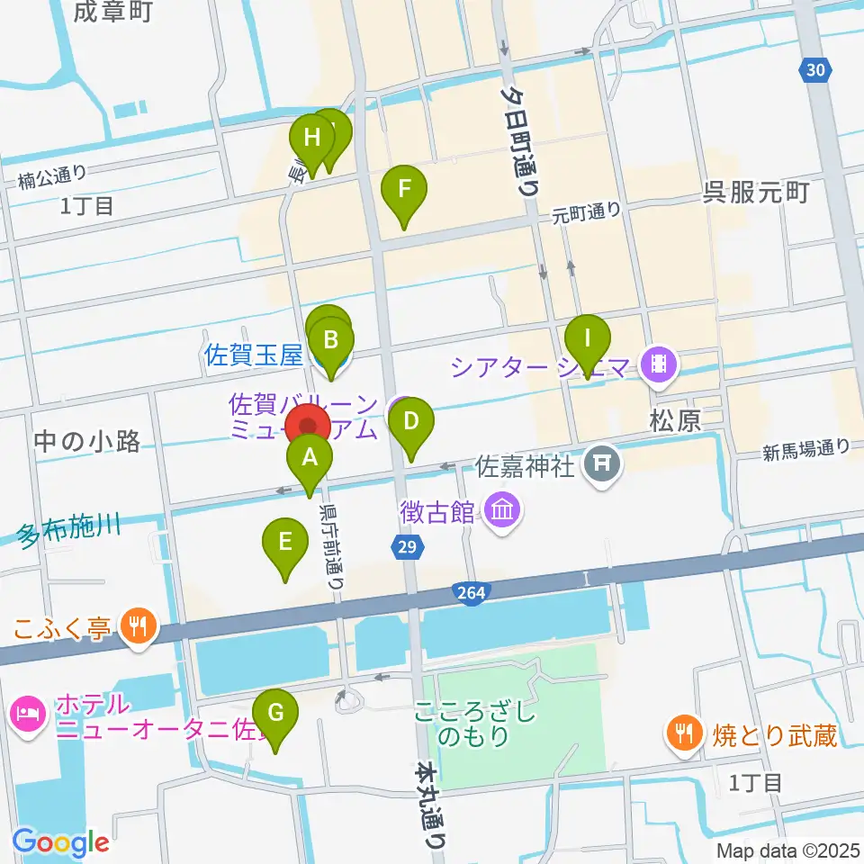 中央楽器 佐賀本店周辺のカフェ一覧地図