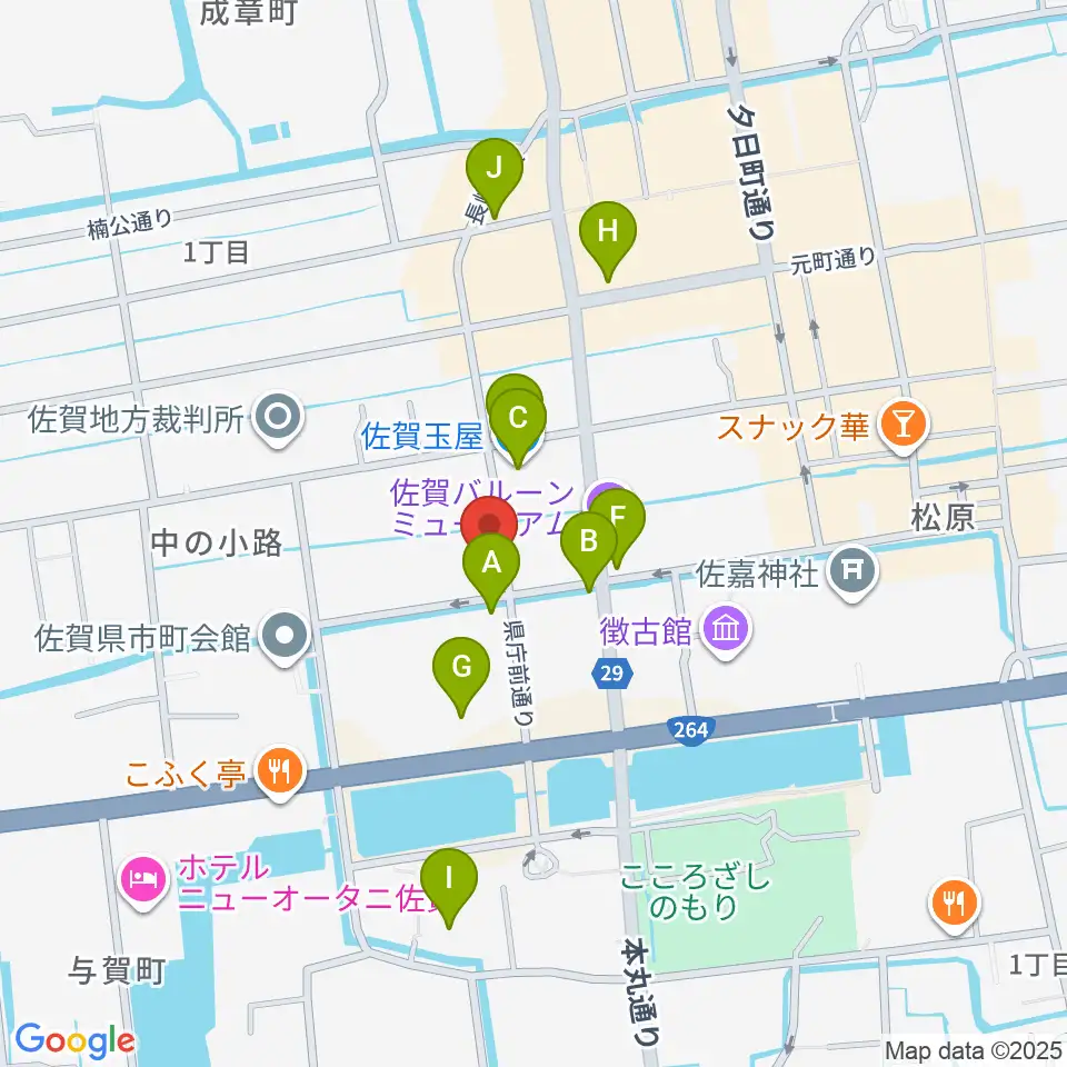 中央楽器 佐賀本店周辺のカフェ一覧地図
